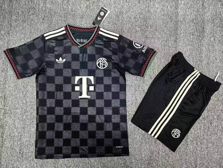 2025-26 Bayern Munich Second Away Match Black Jersey Set - Adult Version