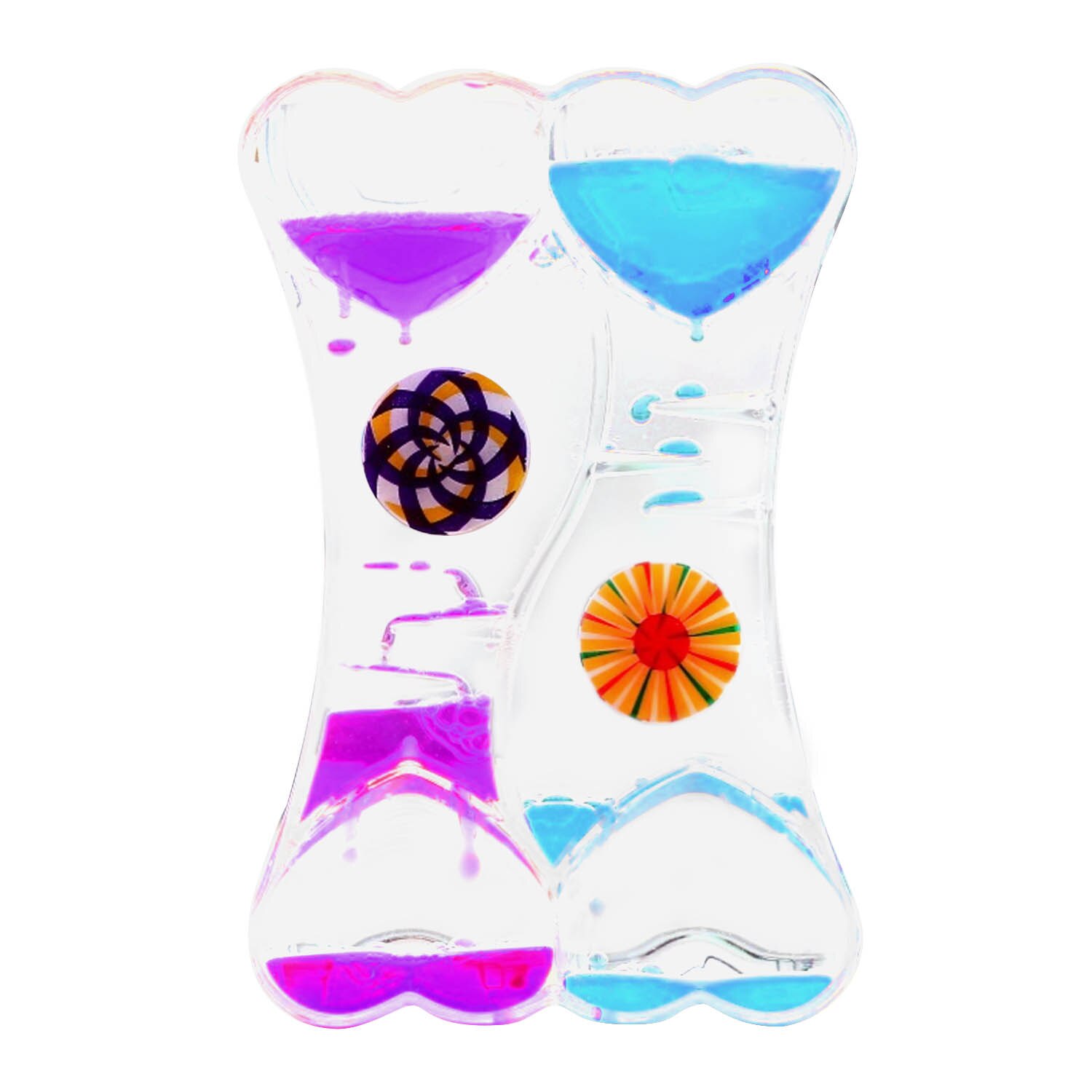 Funny Double Heart Liquid Motion Timer Bubbler Oil Drop Toys for Kids Adults Gift Relieve Stress Desktop Toys | 168DEAL