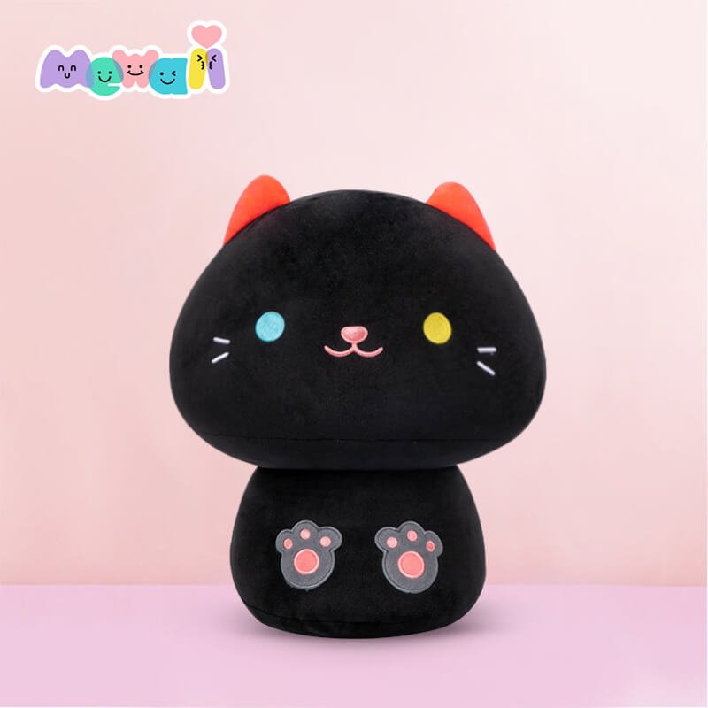 Mewaii™ Black Cat Kawaii Mushroom Stuffed Animal Plush Squishy Toy Mewaii™ Black Cat Kawaii Mushroom Stuffed Animal Plush Squishy Toy