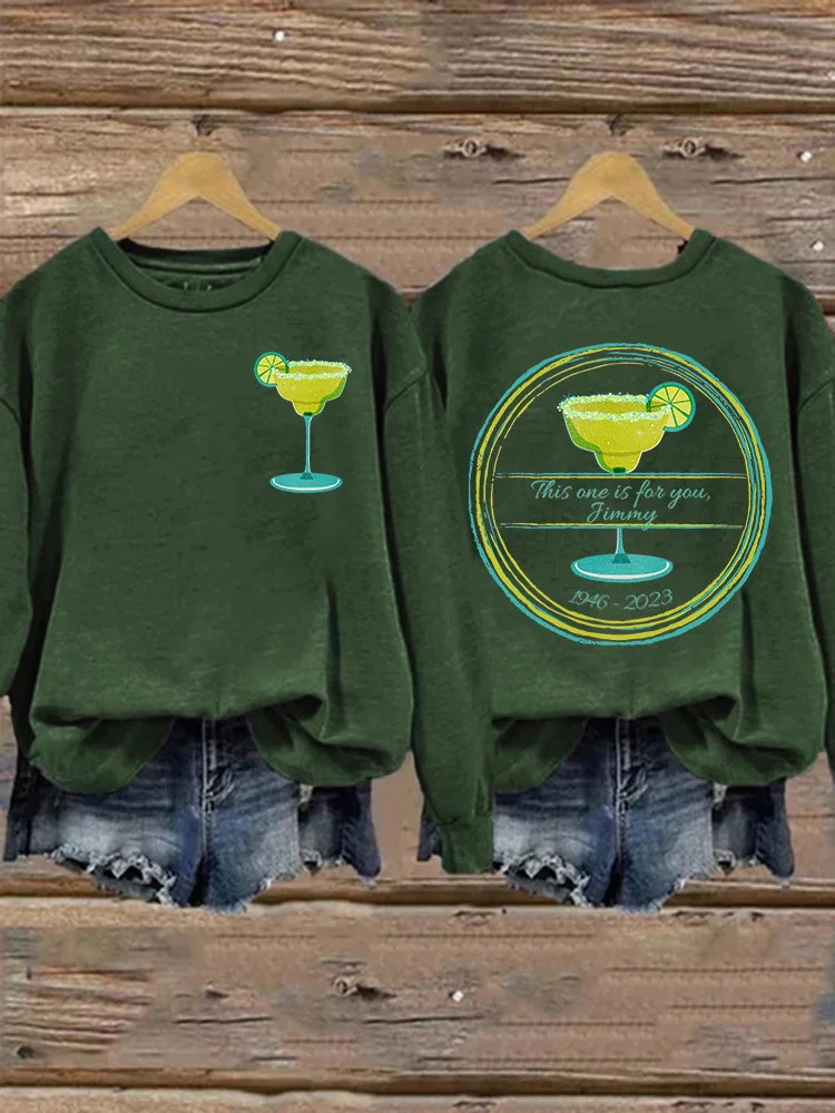 VChics Margarita This One's For You Jimmy Washed Sweatshirt