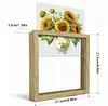 Sunflower DIY Special Shape Double sided Print Clear Diamond Art Kit Wooden Framed Diamond Painting Kit(21.5x21.5cm)