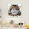 (US Only)Full Embroidery cotton Thread 11CT Printed Cat Cross Stitch Kit Art 40x40cm