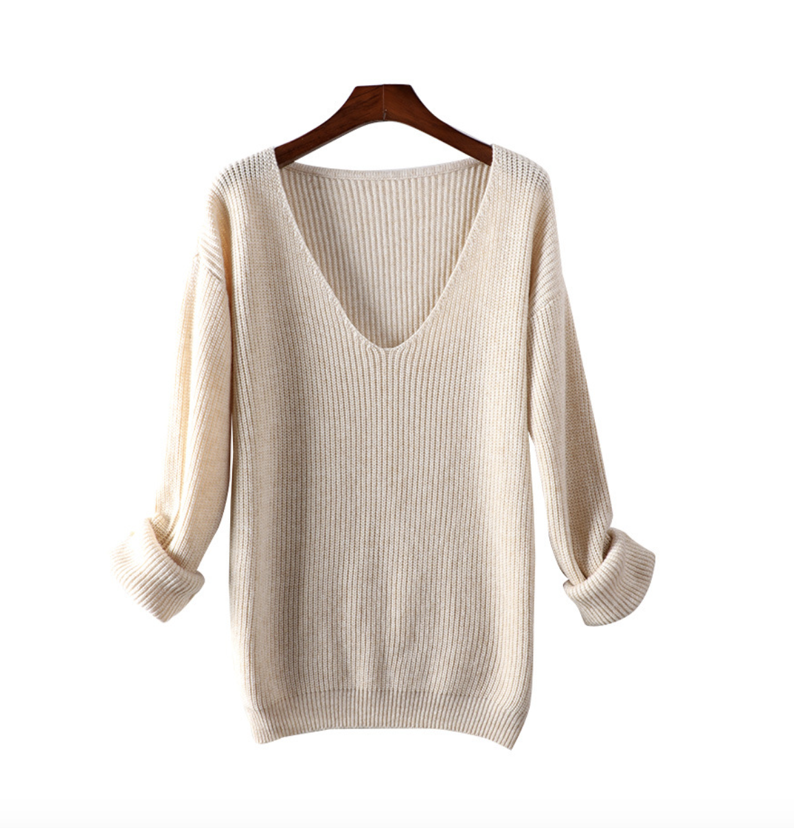  thdmladies V-neck Sweater Loose And Warm thedmladies