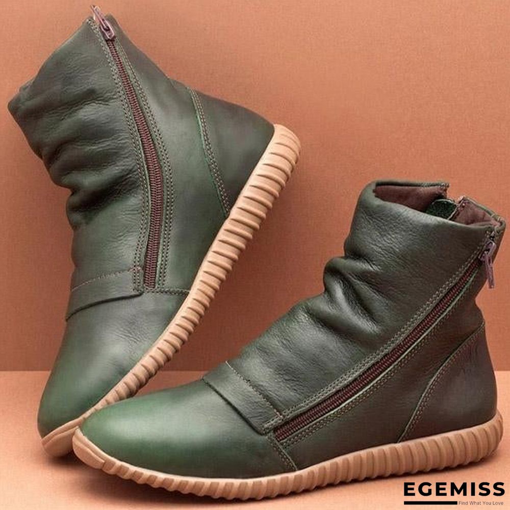 Casual Solid Zipper Ankle Boots | EGEMISS