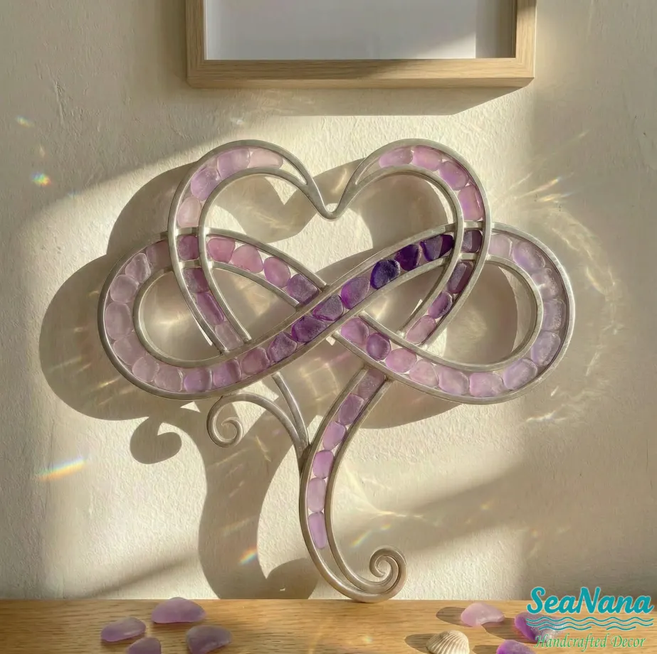 🔥100% Handcrafted - 💞Infinity heart Sea Glass Decor