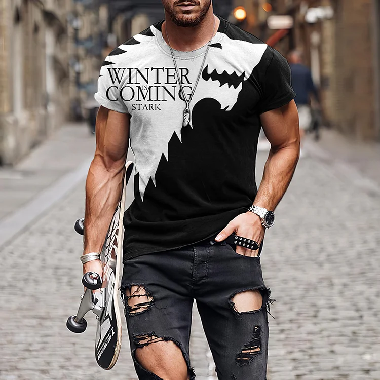 BrosWear Wolves Winter Is Coming  Short Sleeve T Shirt