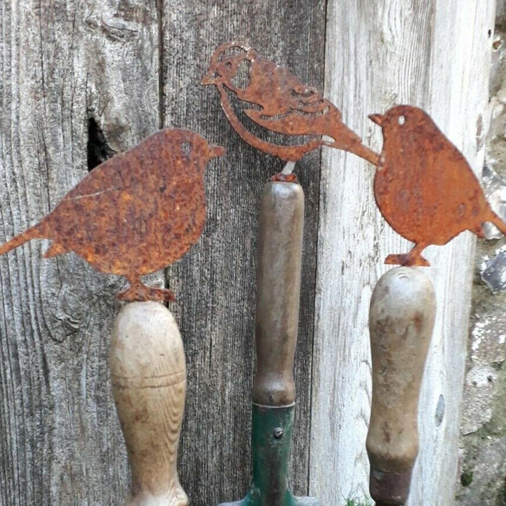 Rusty Metal Bird Silhouettes Garden Fence