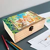 5D DIY Diamond Painting Handmade Wood Storage Box for Home Decor Craft (Cat)