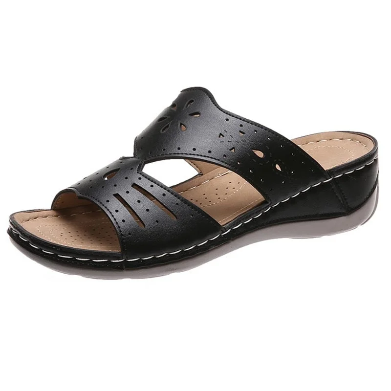 Women'S Sandals Summer Shoes Flats Sandals For Women Wedge Shoes Open Toe Comfy Soft Platform Sandals Wear-Resistant Carved Shoe