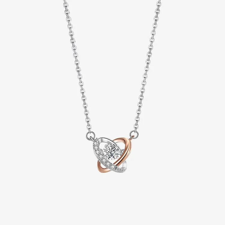 For Wife - I Love You Forever & Always Dancing Diamond Heart Necklace