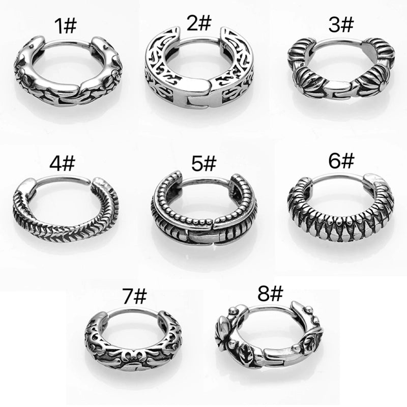 1 Pair Halloween Gothic Vintage Style Rose Twist Polishing 316L Stainless Steel Earrings