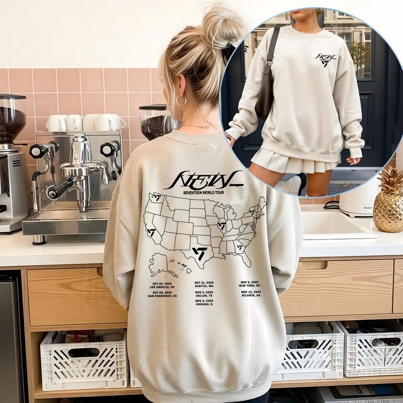 SEVENTEEN World Tour NEW IN US Map Sweatshirt