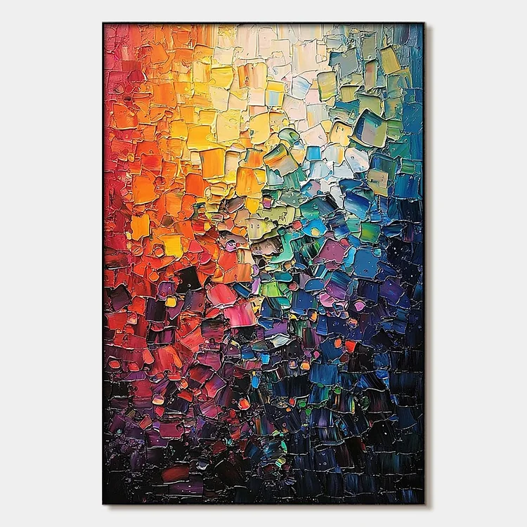 COLOR SYMPHONY: Textured Abstract Impasto Oil Painting（Canvas painting）