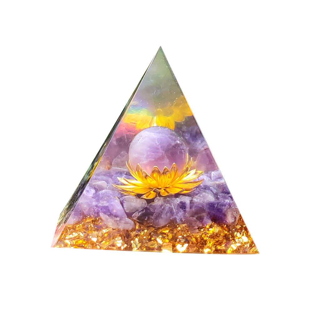 5cm Orgonite Pyramid Heal Reiki Orgone Energy Generator Crystal Stone (D)