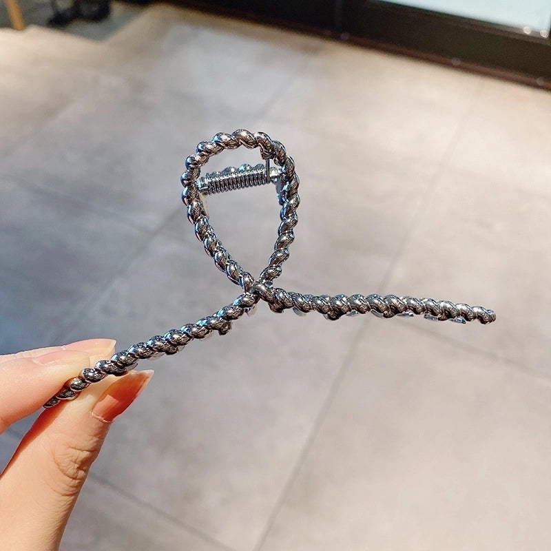 Simple Metal Catch Clip Large Shower Pearl Shark Clip