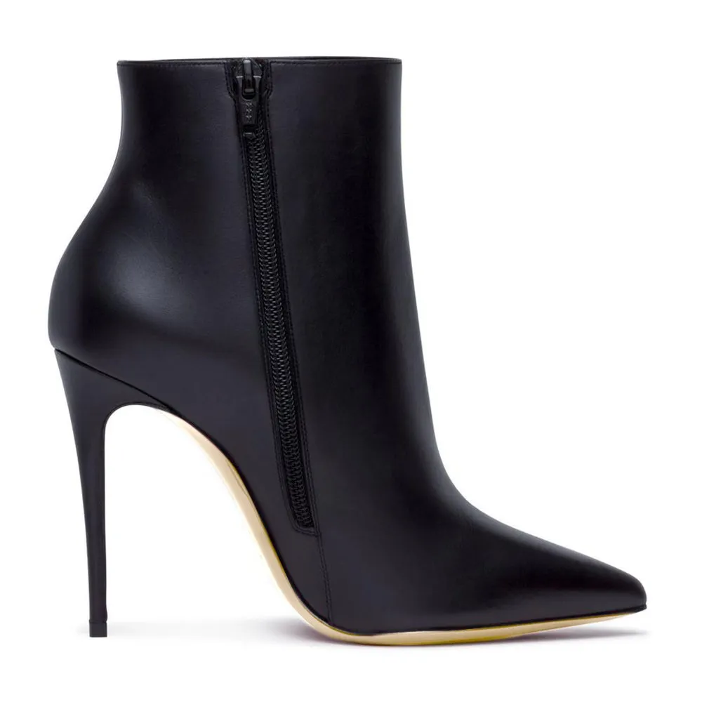 100mm Women's Closed Pointed Toe Stilettos Ankle Matte Boots-vocosishoes