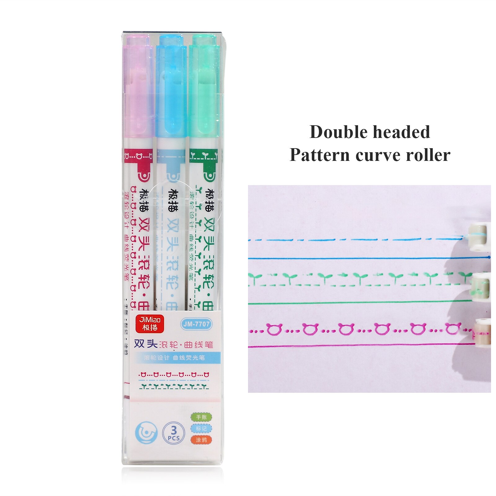 JOURNALSAY 3/6Pcs/Set Creative flower roller pen bujo pens cute Curve marker pens