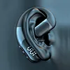 Bluetooth-compatible 6.0 Business Ear-mounted Earphones Single Ear Open Ear Earphone with LED Digital Display Noise Cancellation for Running Driving Business