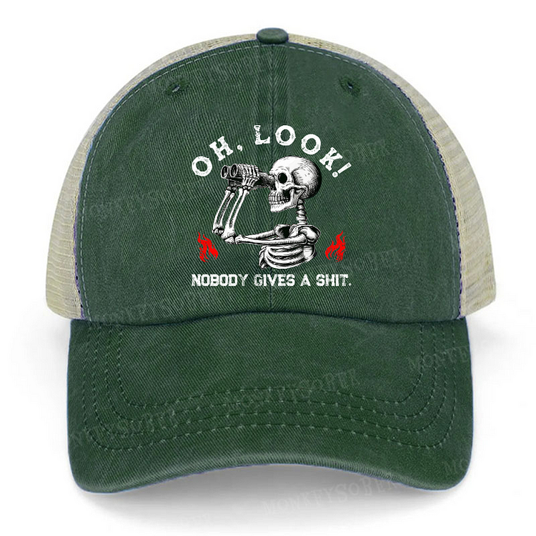 Oh Look Nobody Gives A Shit Funny Men's Trucker Cap