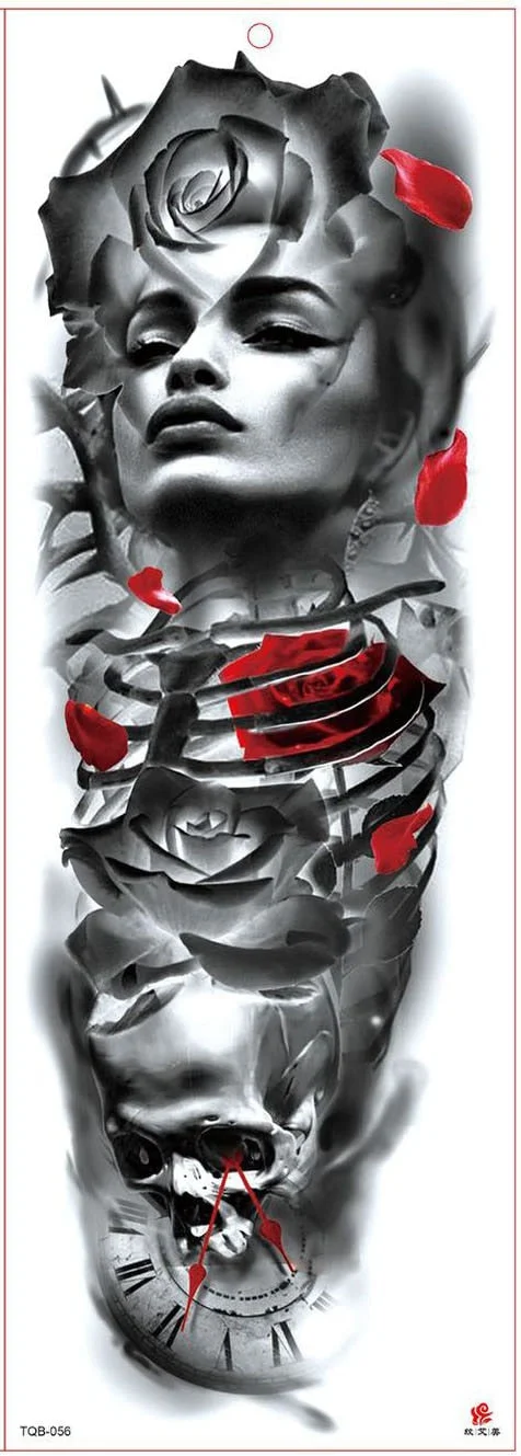 Large Arm Sleeve Tattoo Waterproof Temporary Tattoo Sticker Tiger Butterfly Men Full Flower Tatoo Body Art Tattoo Girl