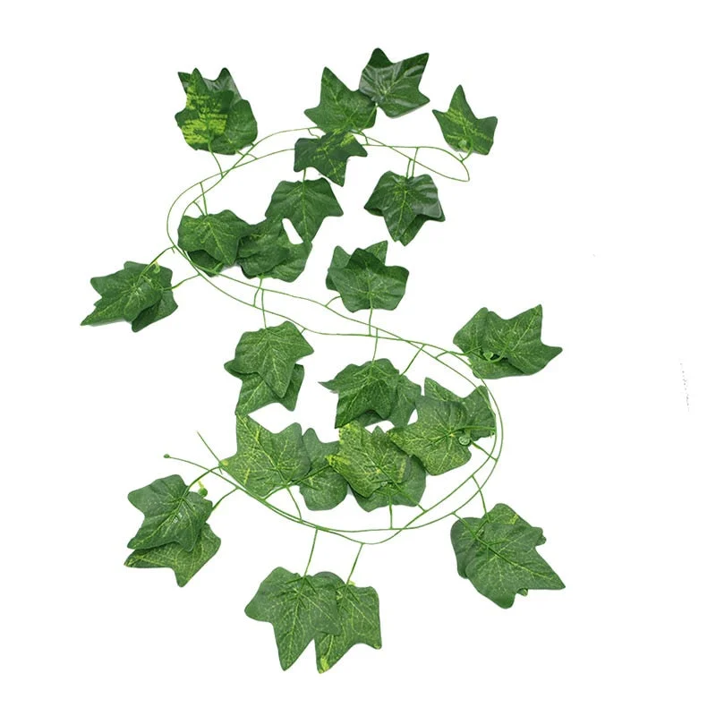 1Pc 230cm Green Vine Silk Artificial Ivy Hanging Leaf Garland Plants Plastic Rattan String Home Wall Garden Decoration Wedding