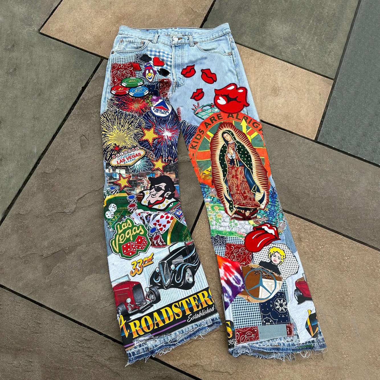 New Limited Edition Virgin Mary Casual Street Jeans