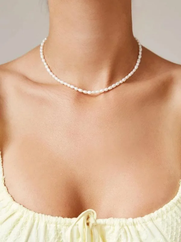 Faux pearl necklace