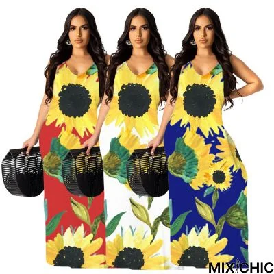 Sunflower Sling Bohemian Plus Size Dress