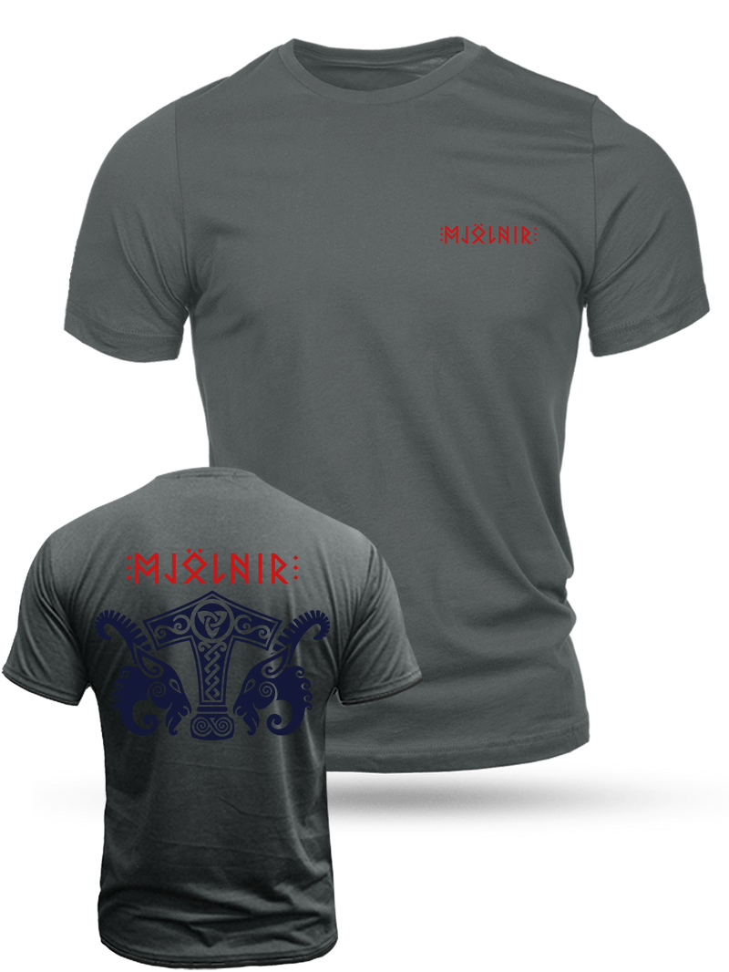 Men's Mjollnir Print Casual Short Sleeve T-shirt