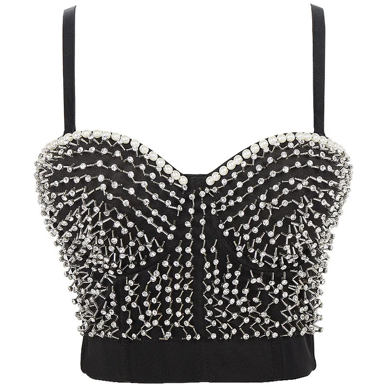 Rhinestone Crop Top 240411-57