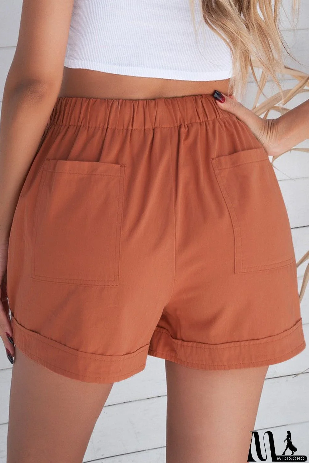 MidiSono - Gray Strive Pocketed Tencel Shorts