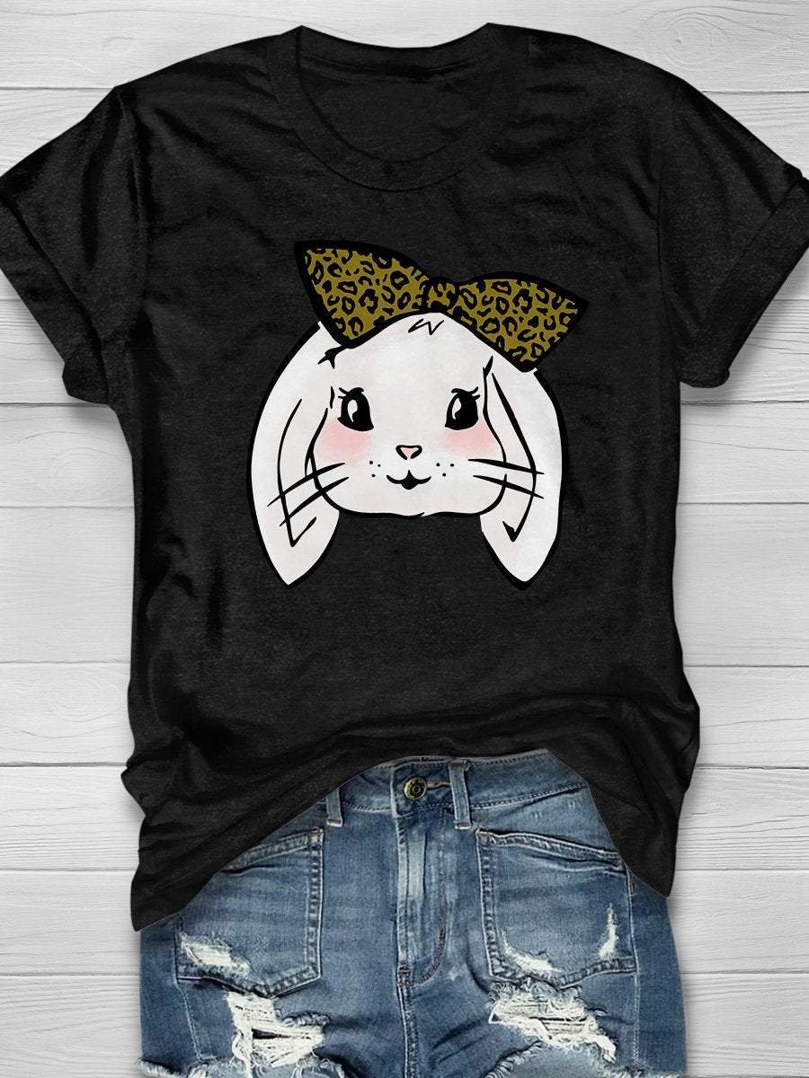 Easter Bunny Print Short Sleeve T-shirt