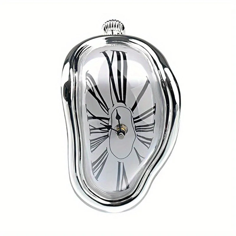 Sdrawing Silent Minimalist Roman Numeral Clock - Vintage Creative Twist Wall Clock for Home Bedroom Living Room