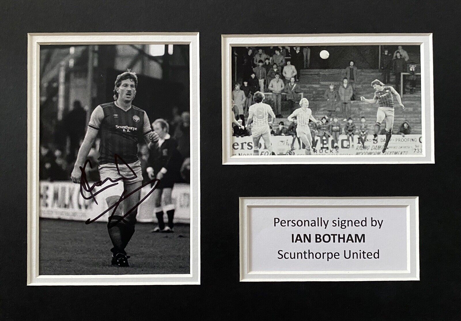 Ian Botham Genuine Hand Signed Scunthorpe United Photo Poster painting In A4 Mount Display