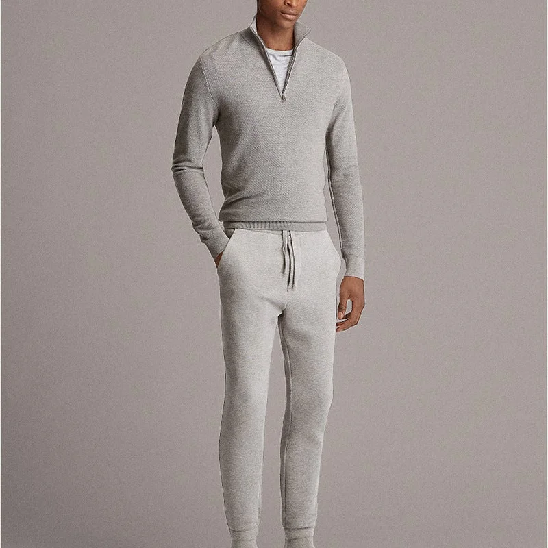 Casual Stand Collar Semi Zipper Men's Sweater | EGEMISS