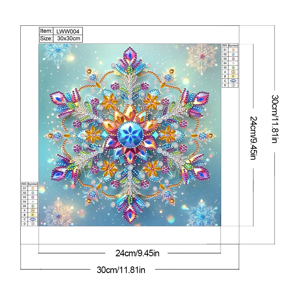 Snowflake2 - Partial Special Shaped Drill Diamond Painting Kits (Canvas|30*30cm)