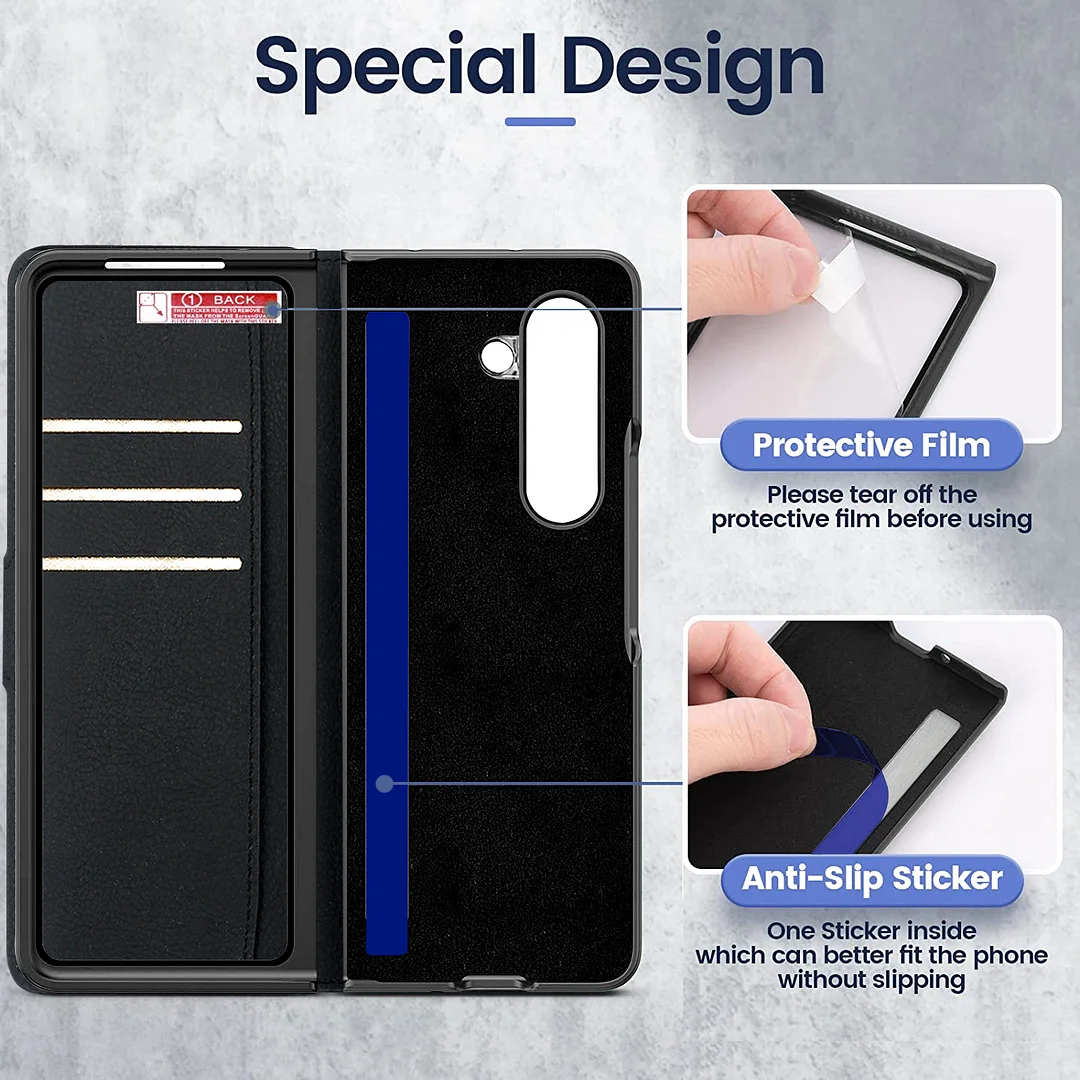 for Samsung Galaxy Z Flip 6 case Tempered Glass Screen Protector Genuine Leather Phone case  for Samsung Galaxy Z Flip 6