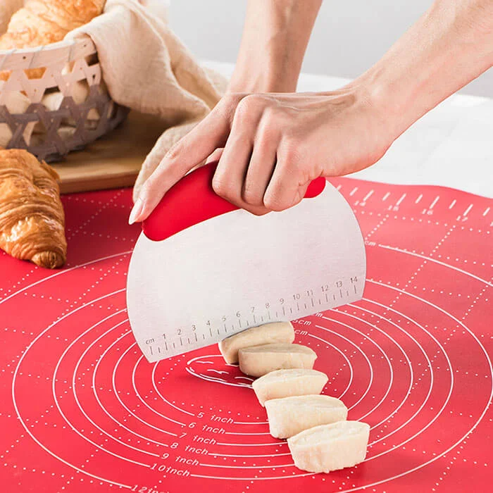 Stainless Steel Bench Scraper & Dough Cutter - Multi Function