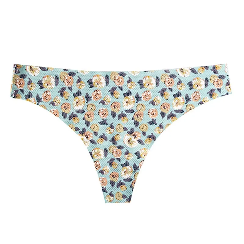 TERMEZY Women Sexy Flowers Lingerie Temptation Low-waist Panties Thong No trace Breathable Underwear Female G String Intimates