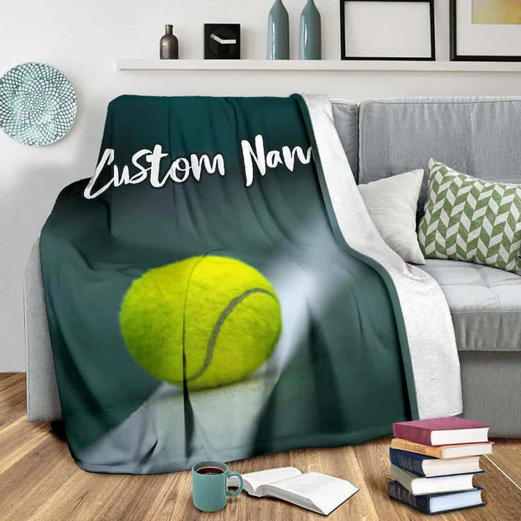 Tennis Custom Name Blanket / Tennis Throw Blanket / Tennis Fleece Blanket | BKKid604