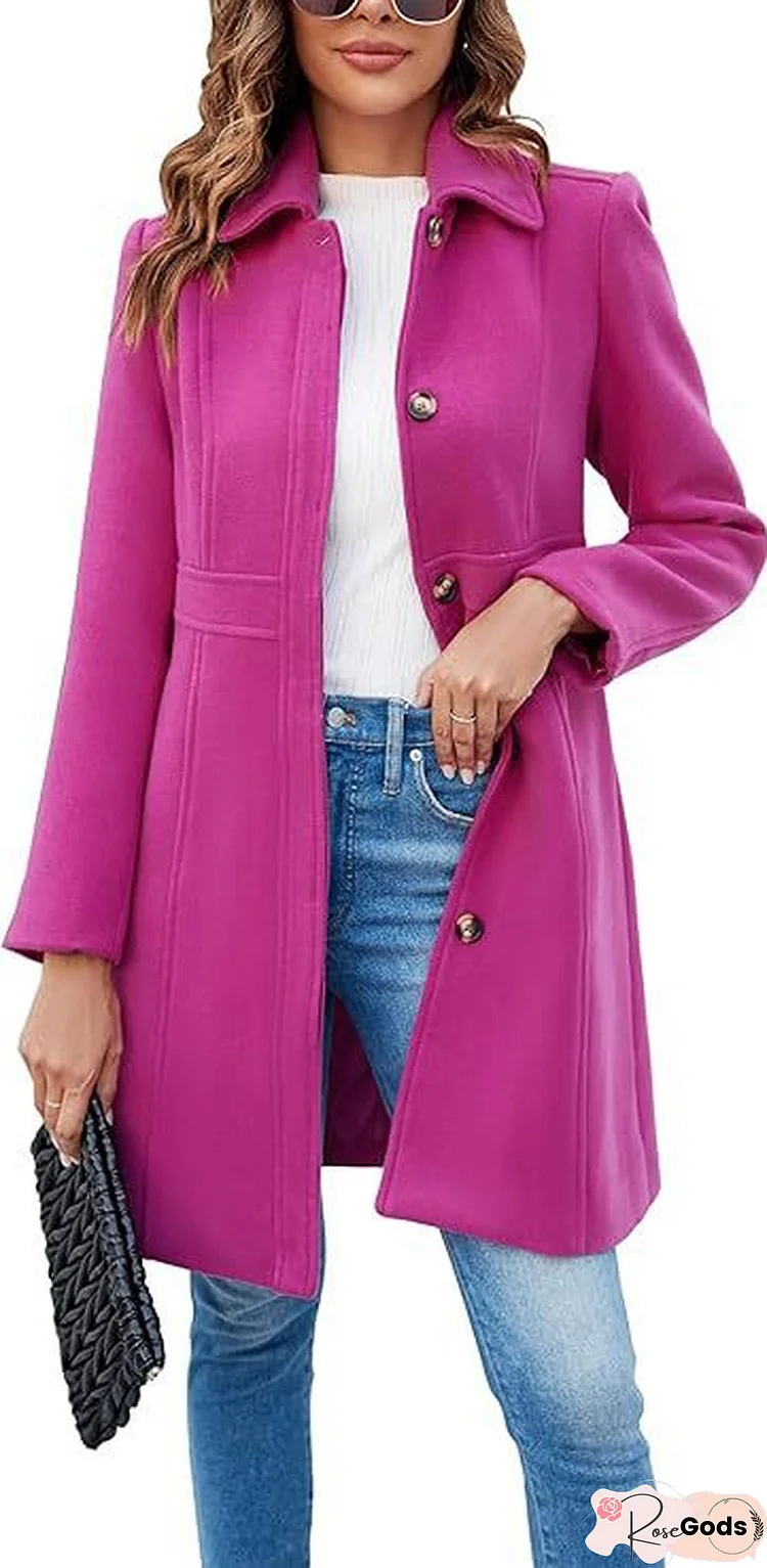 Solid Elegant Long Sleeve Overcoat