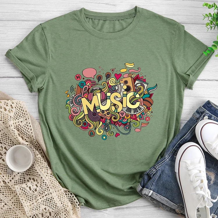 Music Round Neck T-shirt