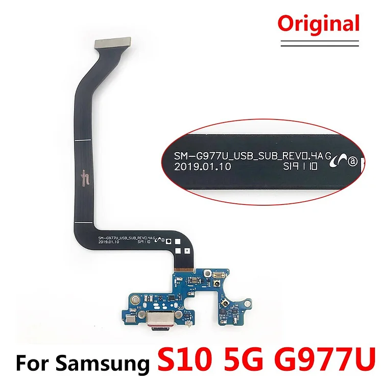 Original For Samsung S10 ( 5G ) G977U G977B G977N Dock Connector USB Charger Charging Port Flex Cable Microphone Board