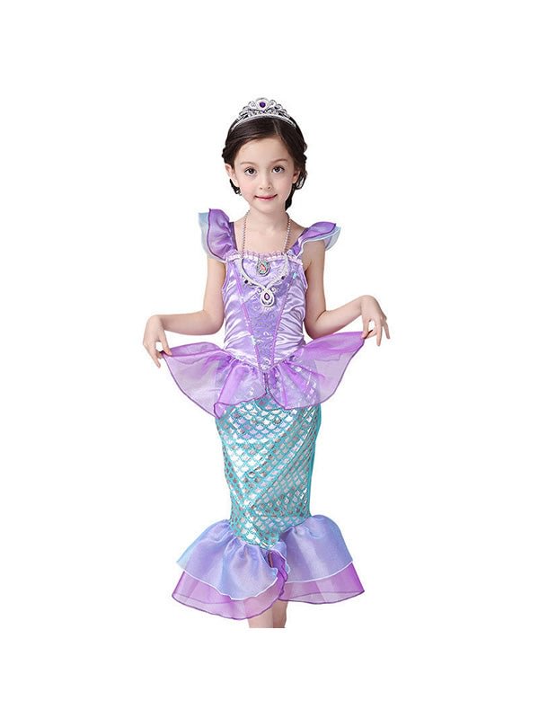 Mermaid Princess Dress Halloween Costume For Girls-elleschic
