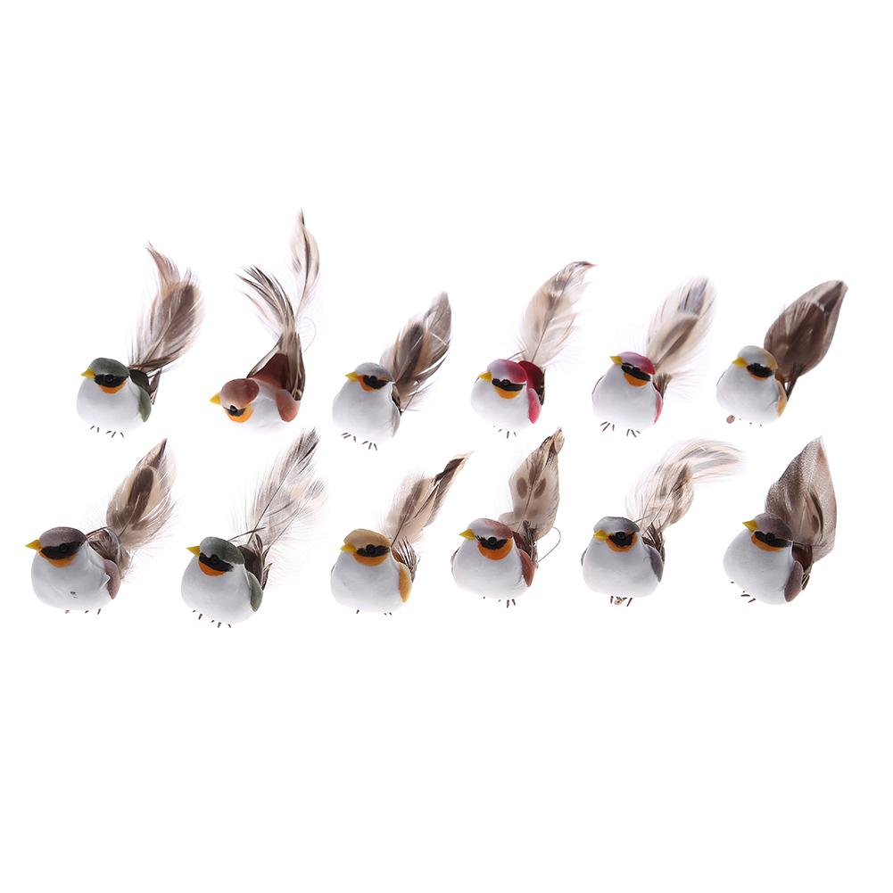 

12Pcs/Set Cute Simulation Artificial Bird Model Miniature Home Garden Decor, 501 Original