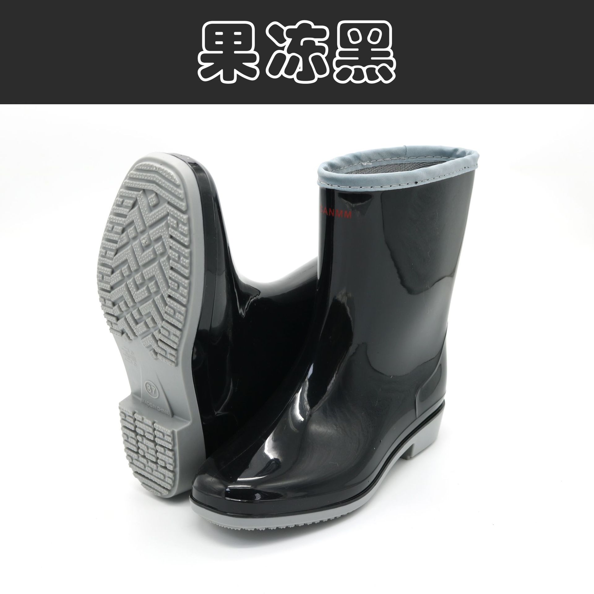 Mid Tube Rain Boots Women Platform Rubber Shoes Fashion Jelly Pvc Color  Rain Shoes 2025 Slip on Boots for Women Waterproof Work