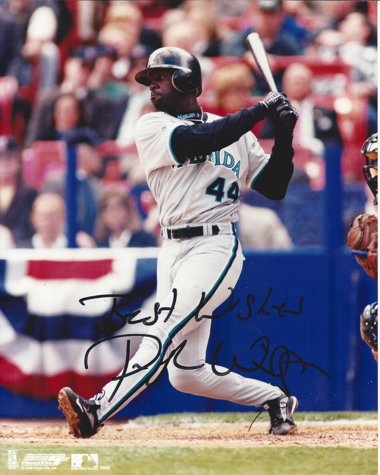 Preston Wilson autographed 8x10 Florida MarlinsS50