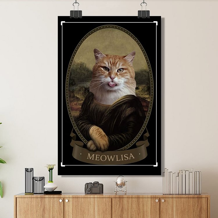 Mona Lisa Portrait Mural Cat cat Mural Portrait Pet Portrait Custom Poster/Canvas/Scroll Painting/Magnetic Painting
