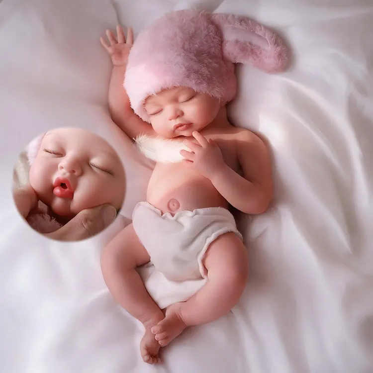 Silicone Baby Doll Sleeping 16 Inch Realistic Baby Dolls Newborn Girl Babeside Nancy