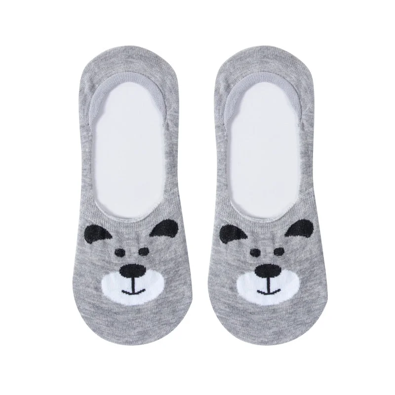1 Pair Ankle Socks Women Cotton No Show Non-slip Short Boat Invisible Soft Heart Autumn Kawaii Indoor Sock Slippers